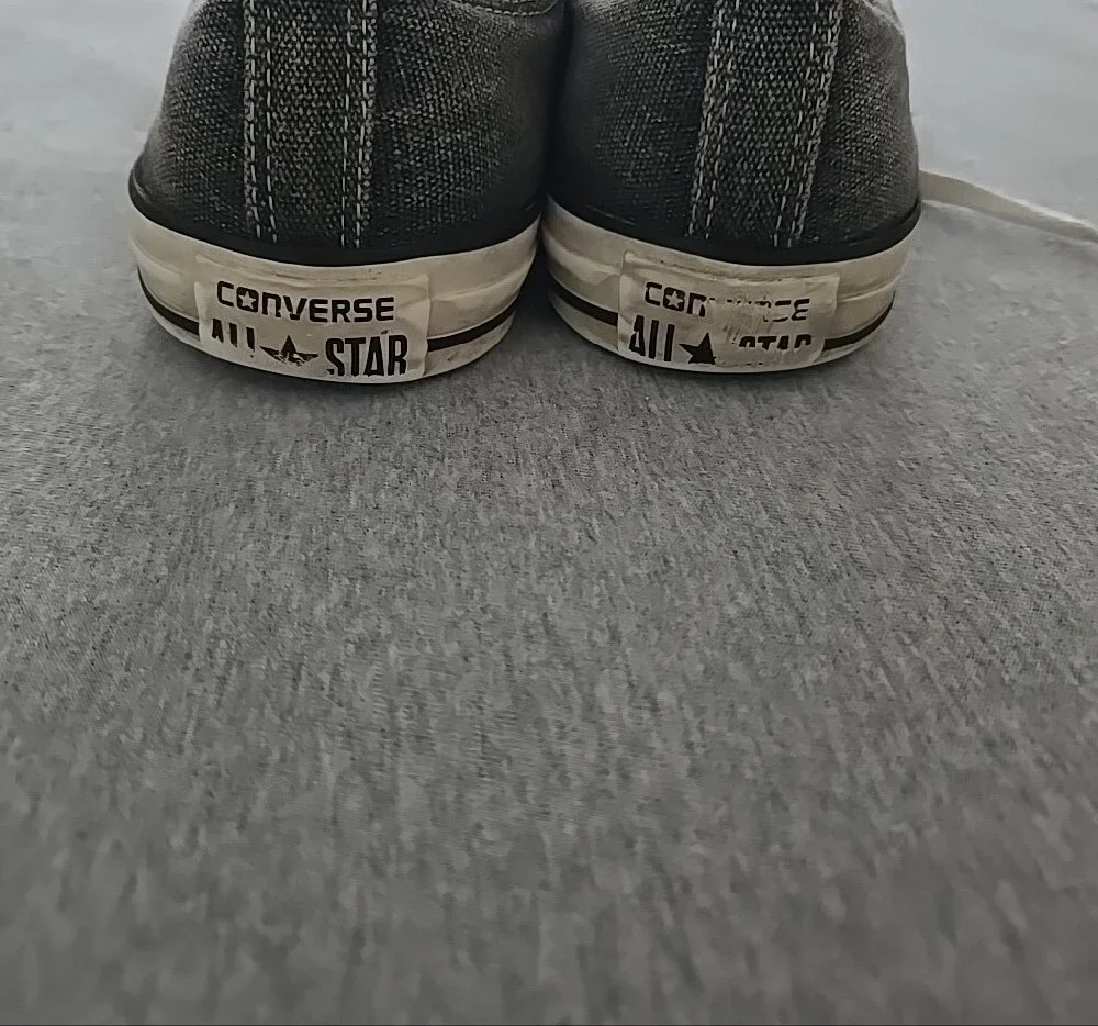 Converse Distressed Black & White Low-Top Canvas Sneakers